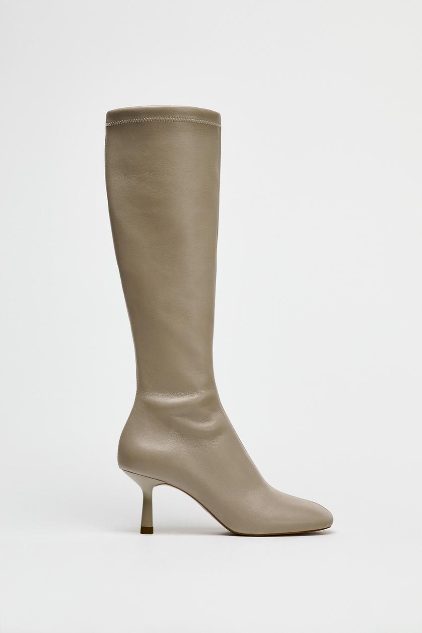 Queensley Soft Leather Knee-High Boots