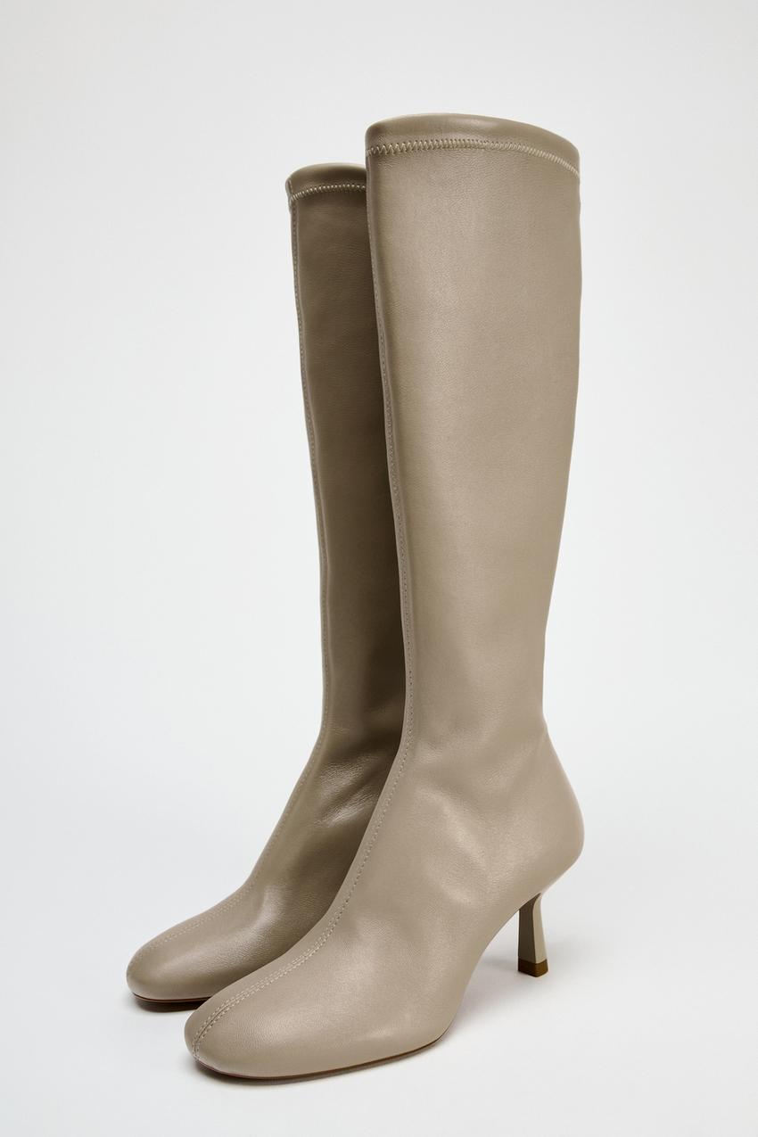 Queensley Soft Leather Knee-High Boots