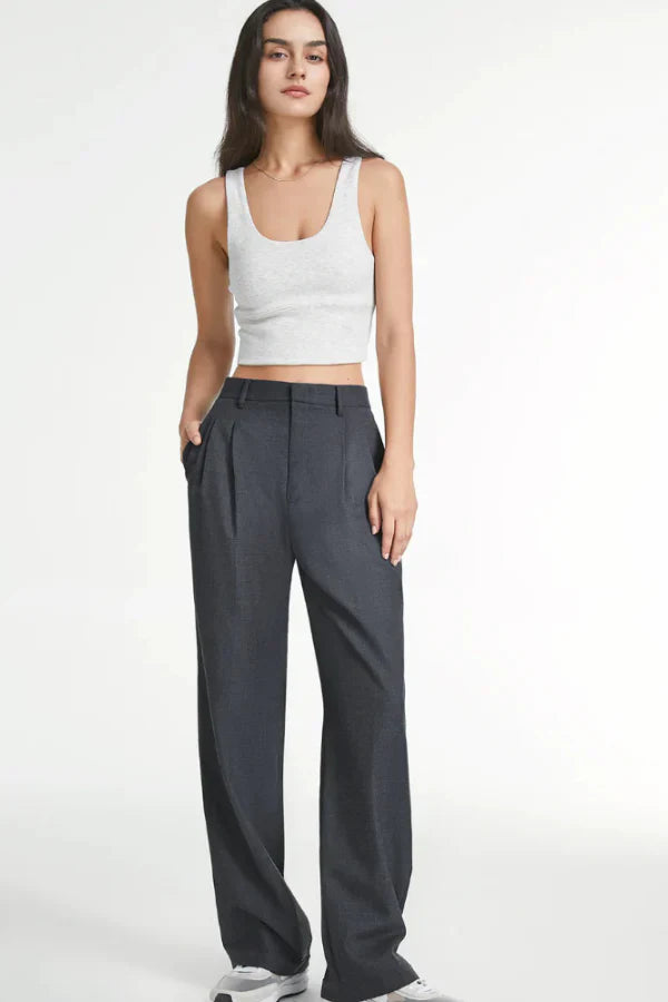 Lucia Charcoal Tailored Pants